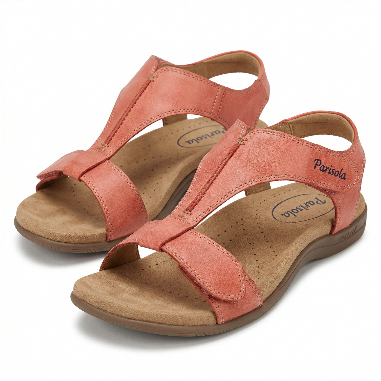 Sandales Ouvertes Femme Bride Velcro Corail Jaune Noir