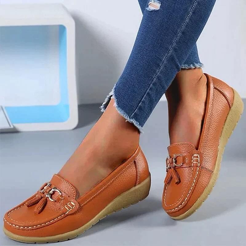 Mocassin orthopédique femme cuir synthétique semelle EVA slip-on