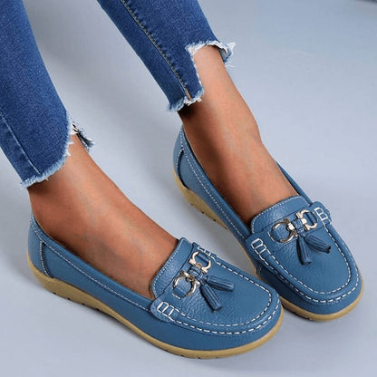 Mocassin orthopédique femme cuir synthétique semelle EVA slip-on