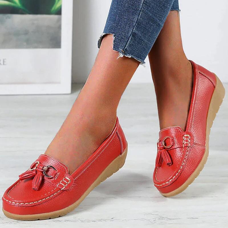 Mocassin orthopédique femme cuir synthétique semelle EVA slip-on