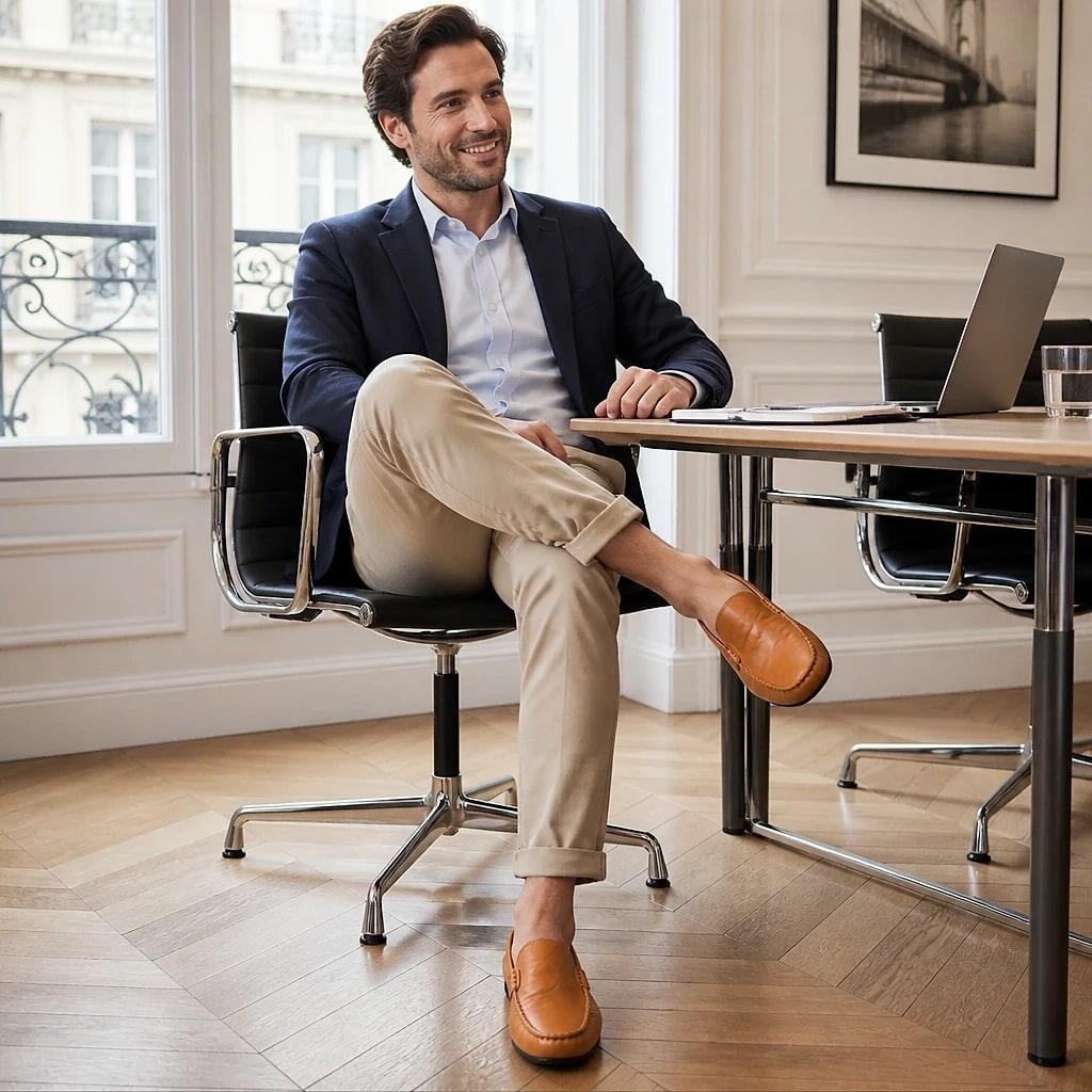 Mocassin Cuir Homme Sans Lacets