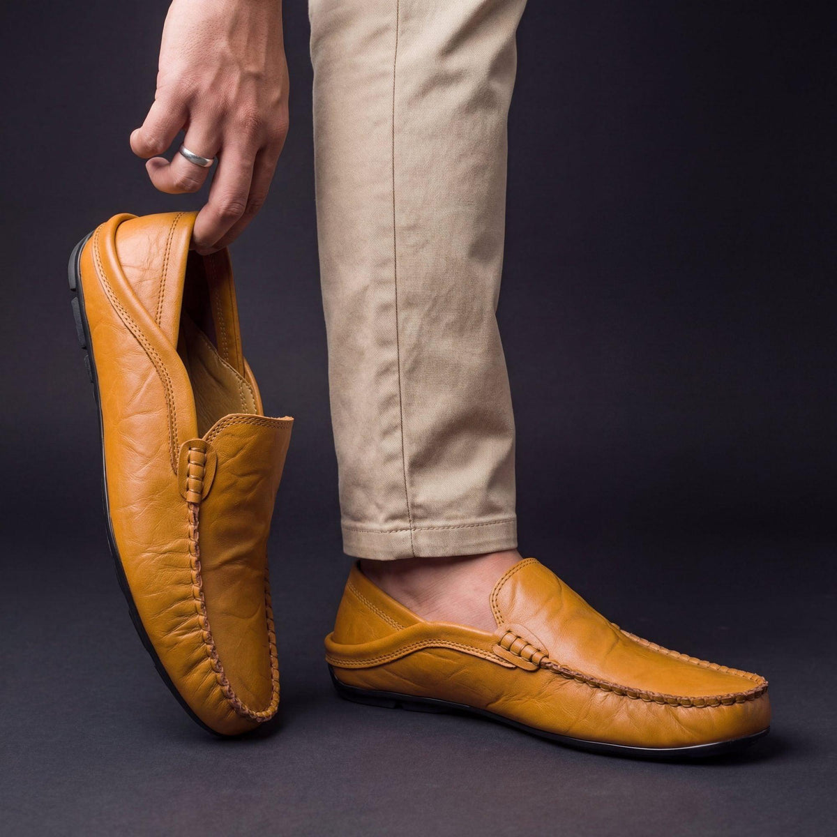 Mocassin Cuir Homme Sans Lacets