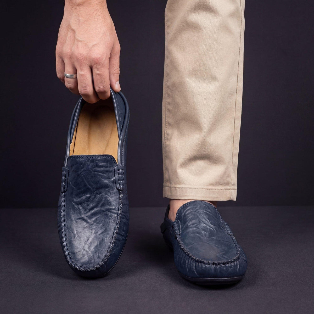 Mocassin Cuir Homme Sans Lacets