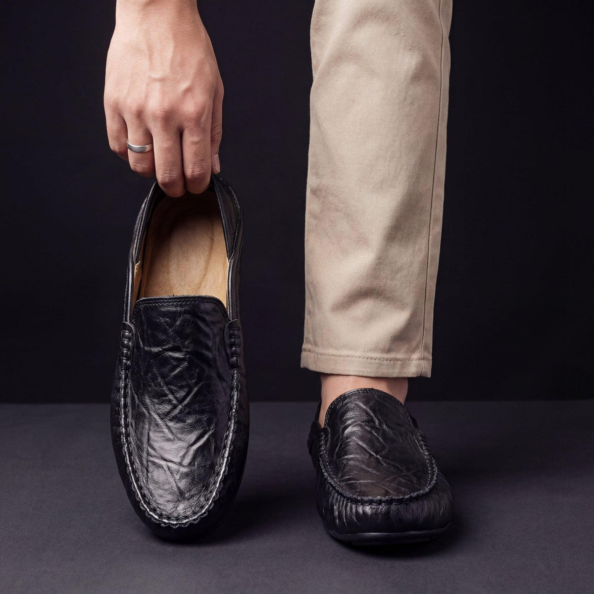 Mocassin Cuir Homme Sans Lacets