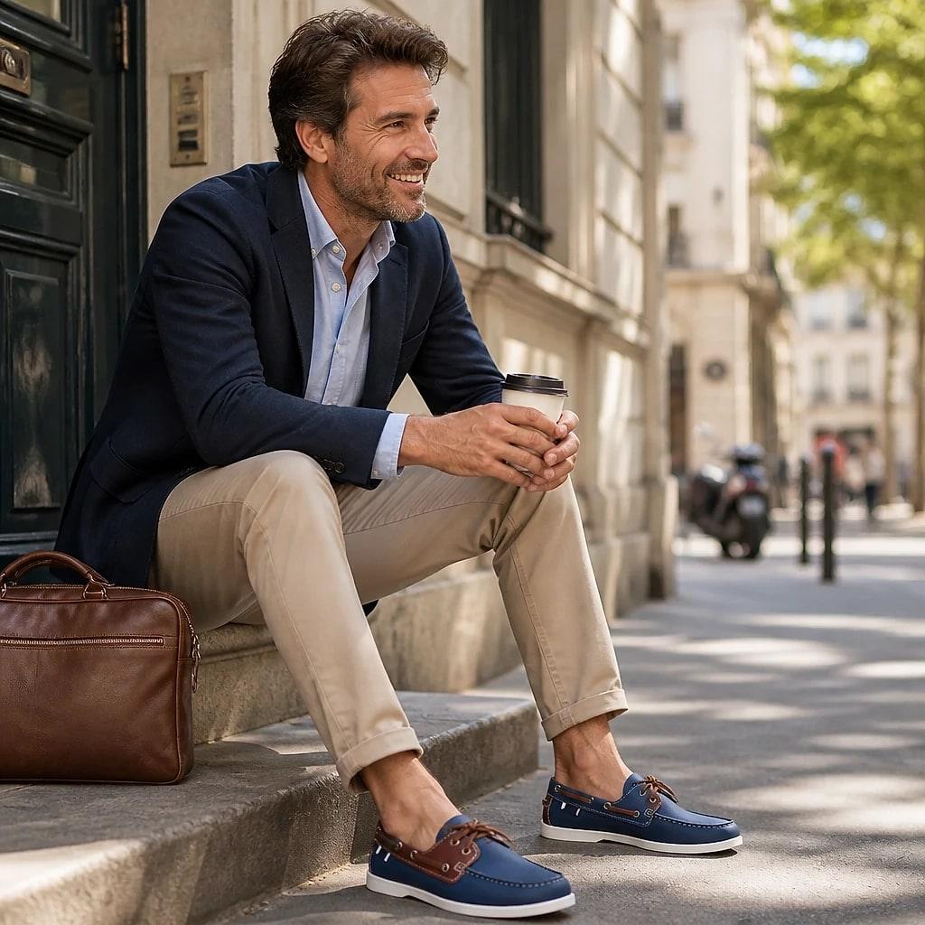 Mocassin Homme Bateau Orthopédique