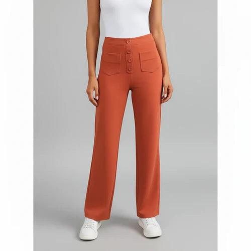 Pantalon femme taille haute élégant confort