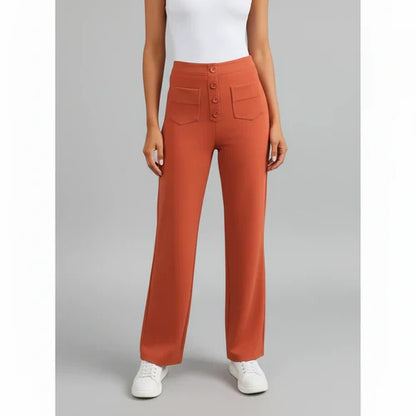 Pantalon femme taille haute élégant confort