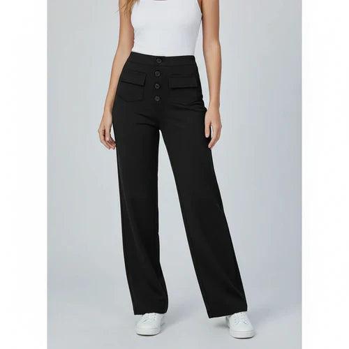 Pantalon femme taille haute élégant confort