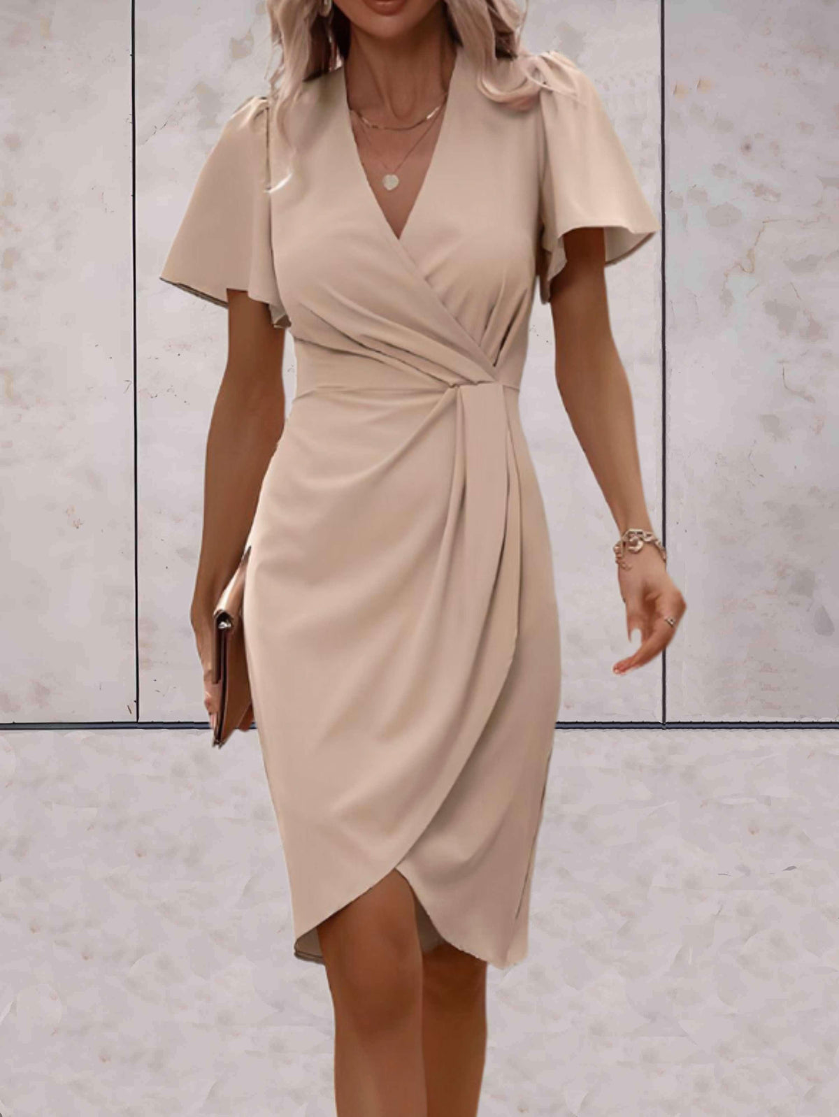 Nathelys – Robe Portefeuille Midi Chic