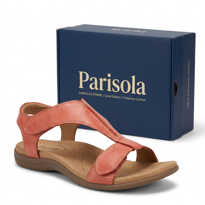 Sandales Ouvertes Femme Bride Velcro Corail Jaune Noir