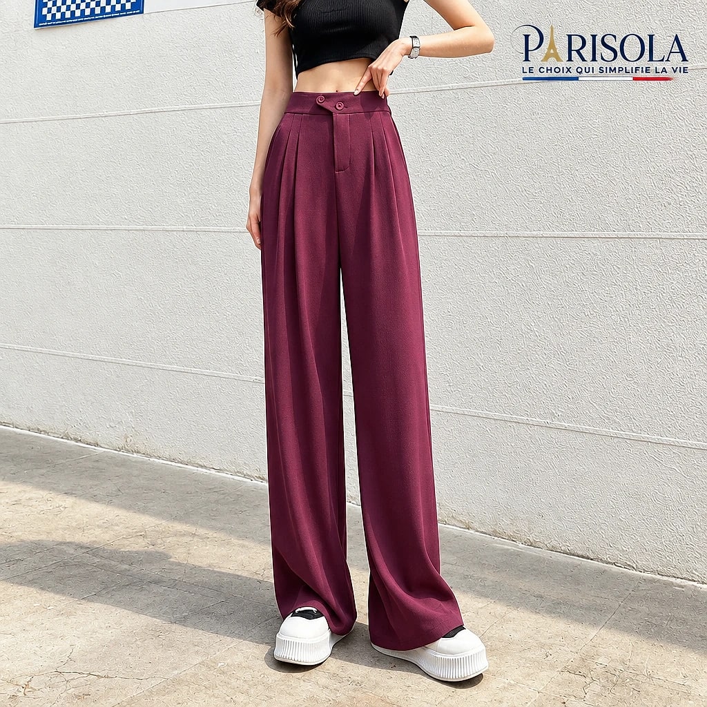 Pantalon Taille Haute Large