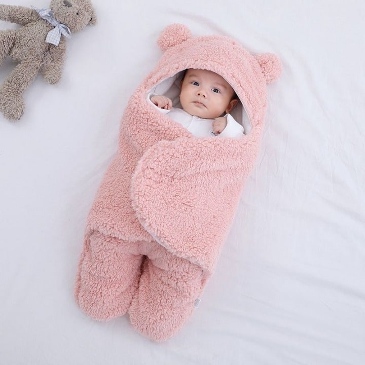 Nid d'ange bébé coton doublure polaire capuche deux jambes chaud jusqu'à -15°C 0-9 mois
