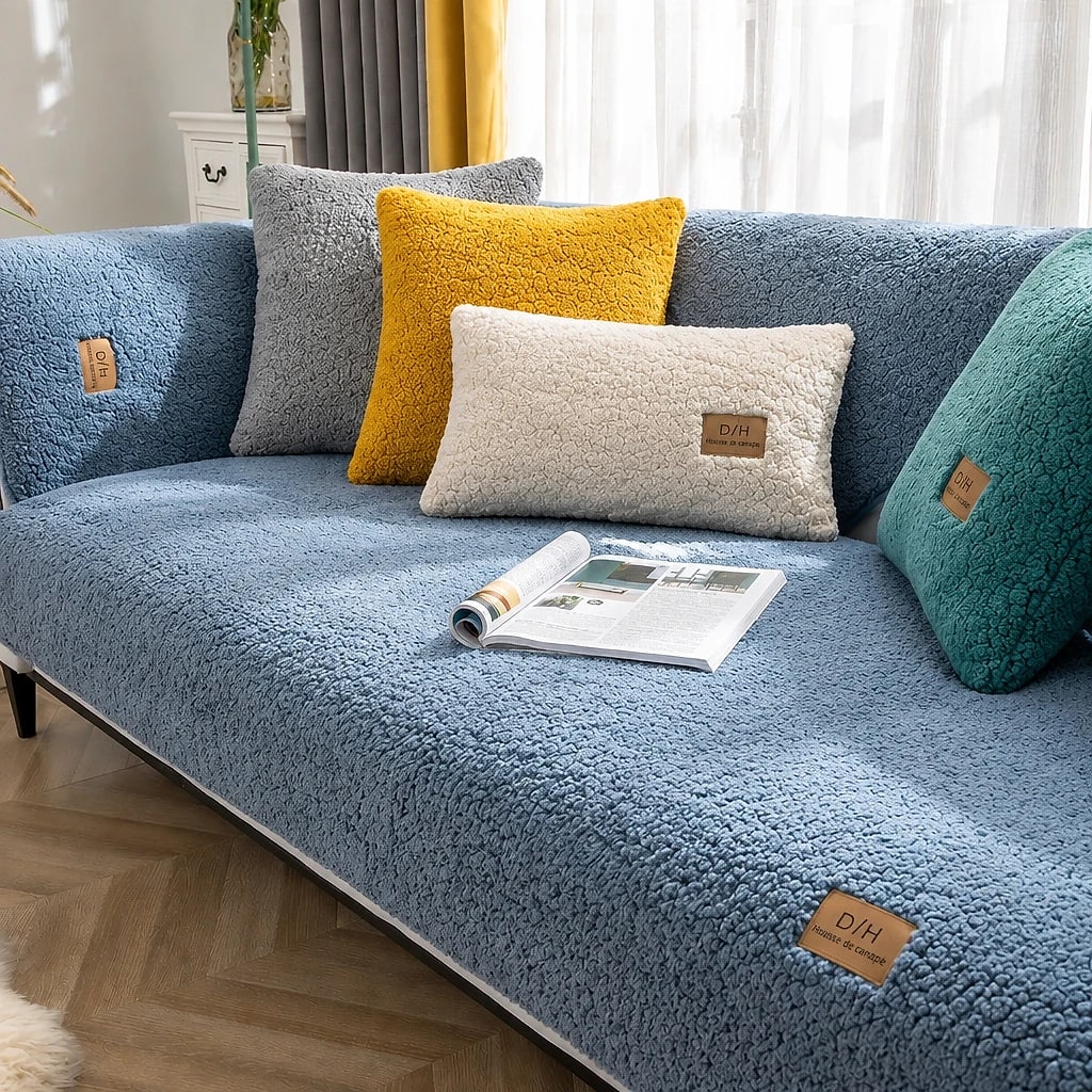 Plaid Canapé en Peluche Antidérapant