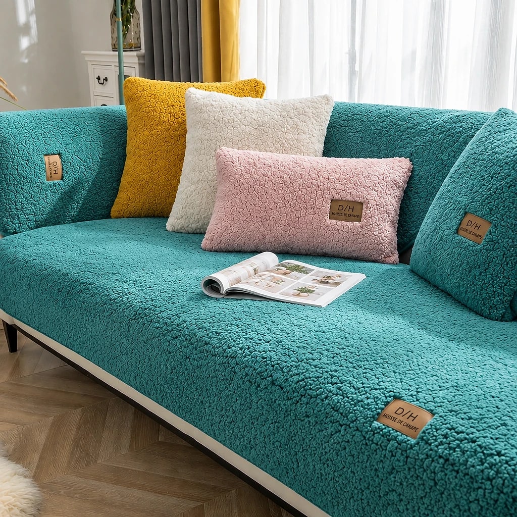 Plaid Canapé en Peluche Antidérapant