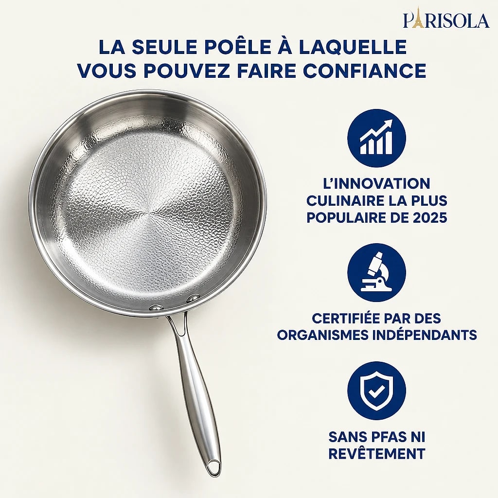 Poêle En Titane Antiadhésive Sans Revêtement