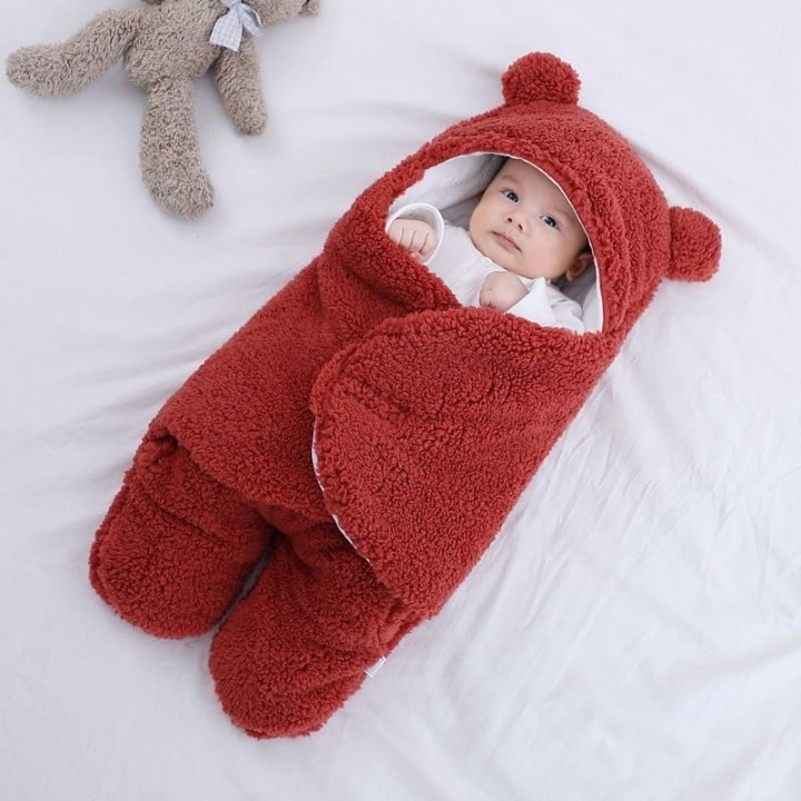 Nid d'ange bébé coton doublure polaire capuche deux jambes chaud jusqu'à -15°C 0-9 mois