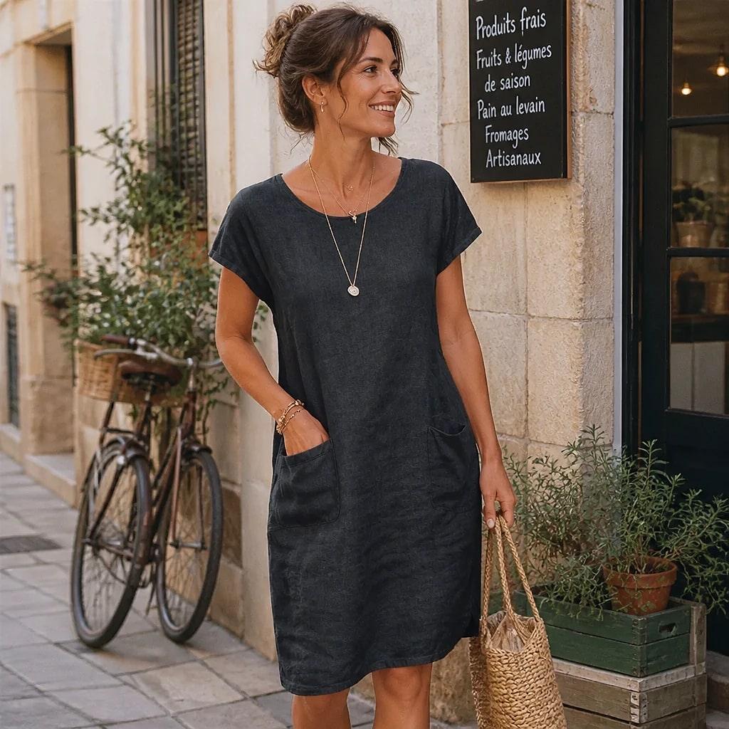 Robe Longue Femme Midi en Lin