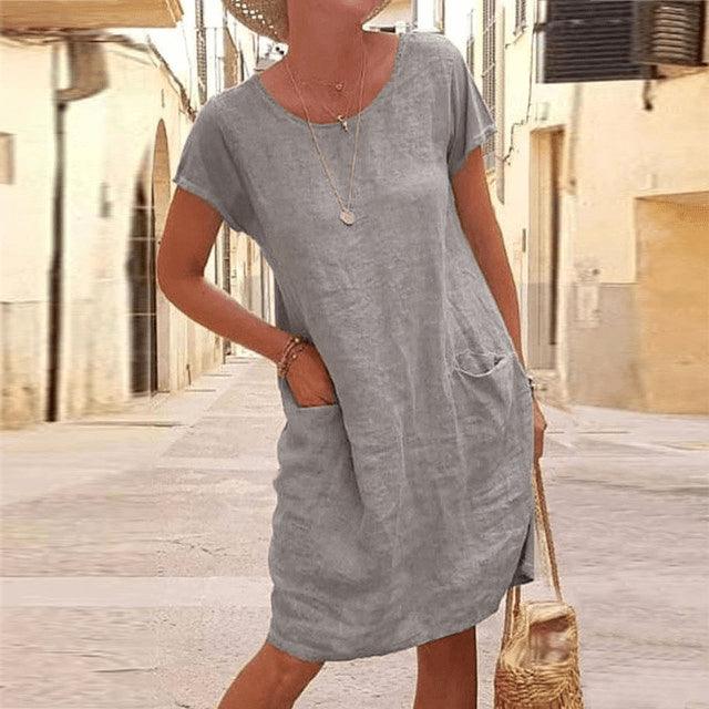 Robe Longue Femme Midi en Lin
