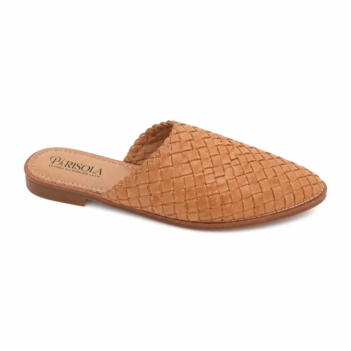 Sandales Plates Cuir Tressé Femme