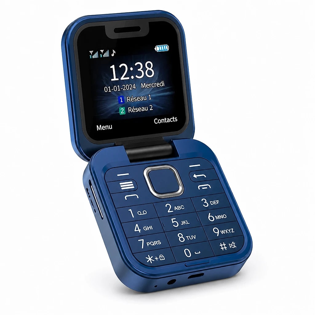 Téléphone Pliable Double SIM