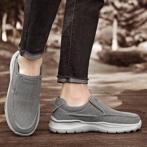 Baskets slip-on homme toile semelle EVA caoutchouc sans lacets