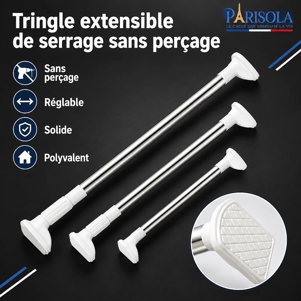 Tringle Réglable Sans Perçage Inox