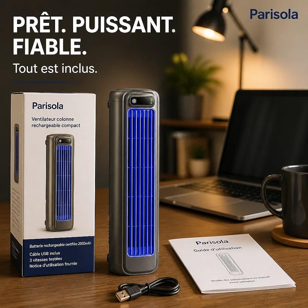 Ventilateur Colonne Rechargeable Compact