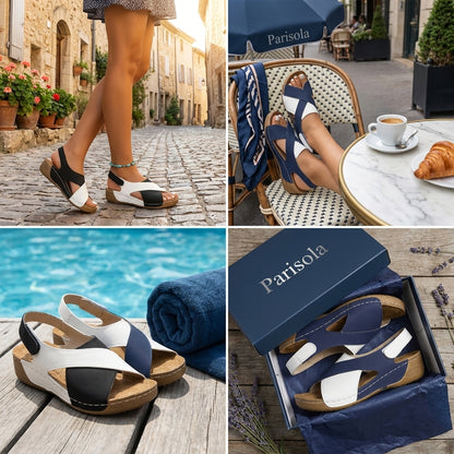 Sandale femme cuir synthétique velcro semelle EVA confortable