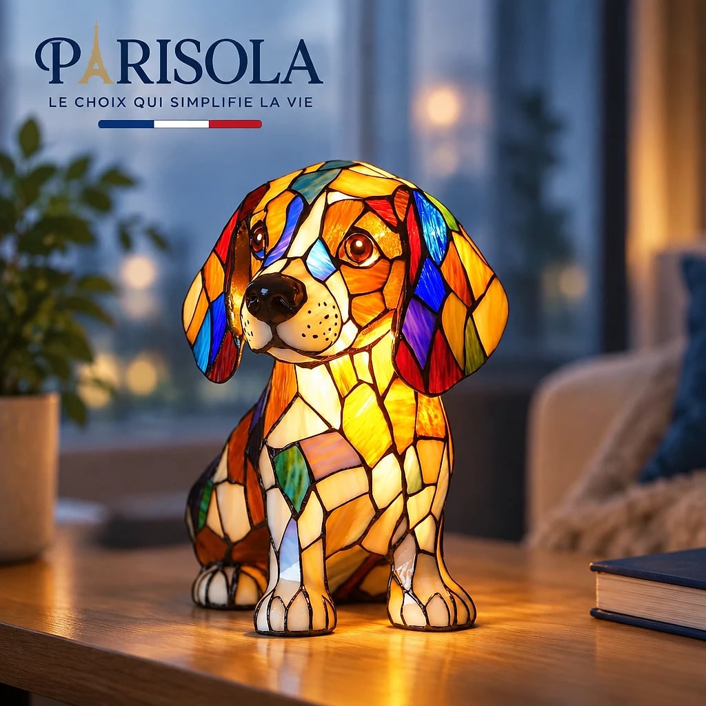 Veilleuse Chien Design Vitrail USB