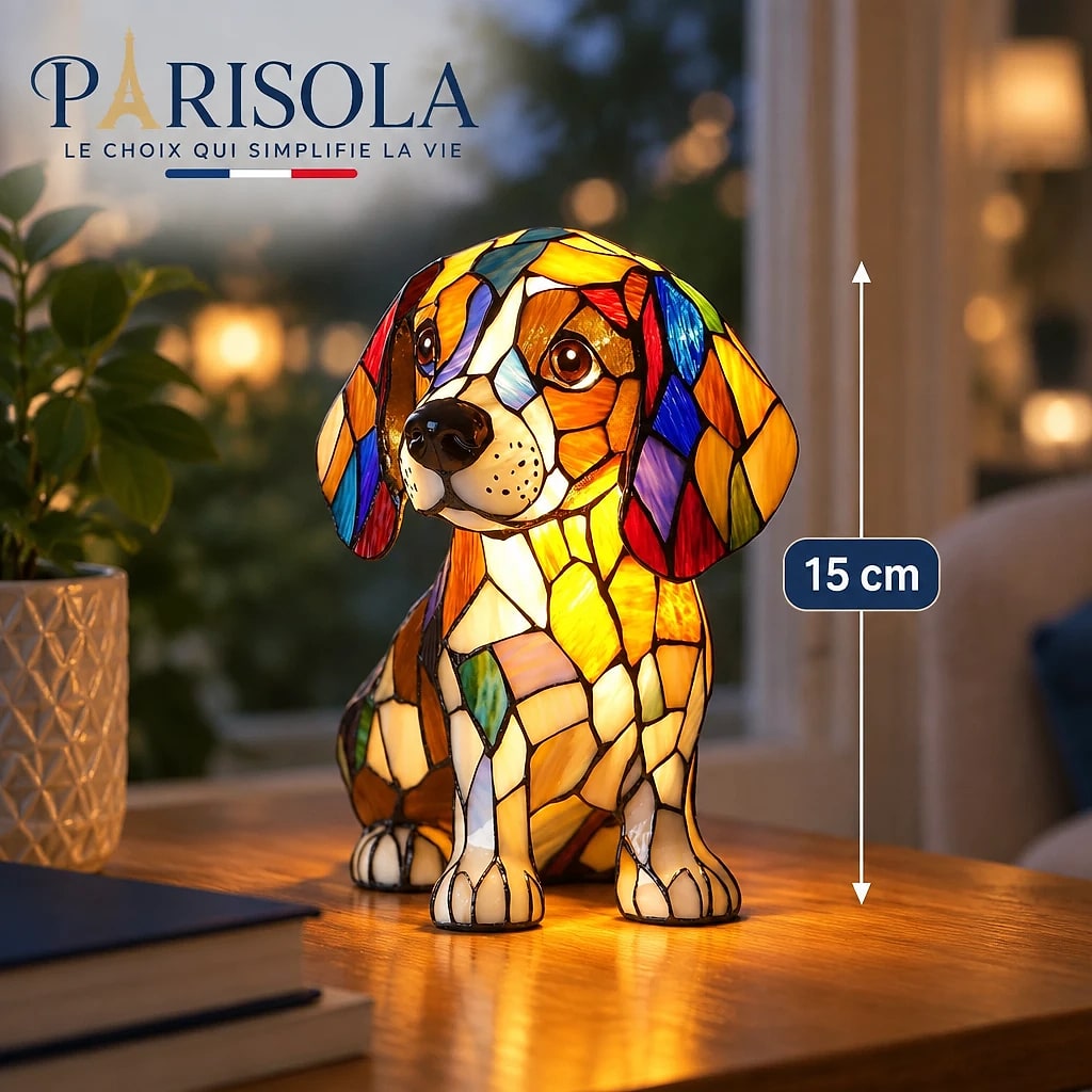 Veilleuse Chien Design Vitrail USB