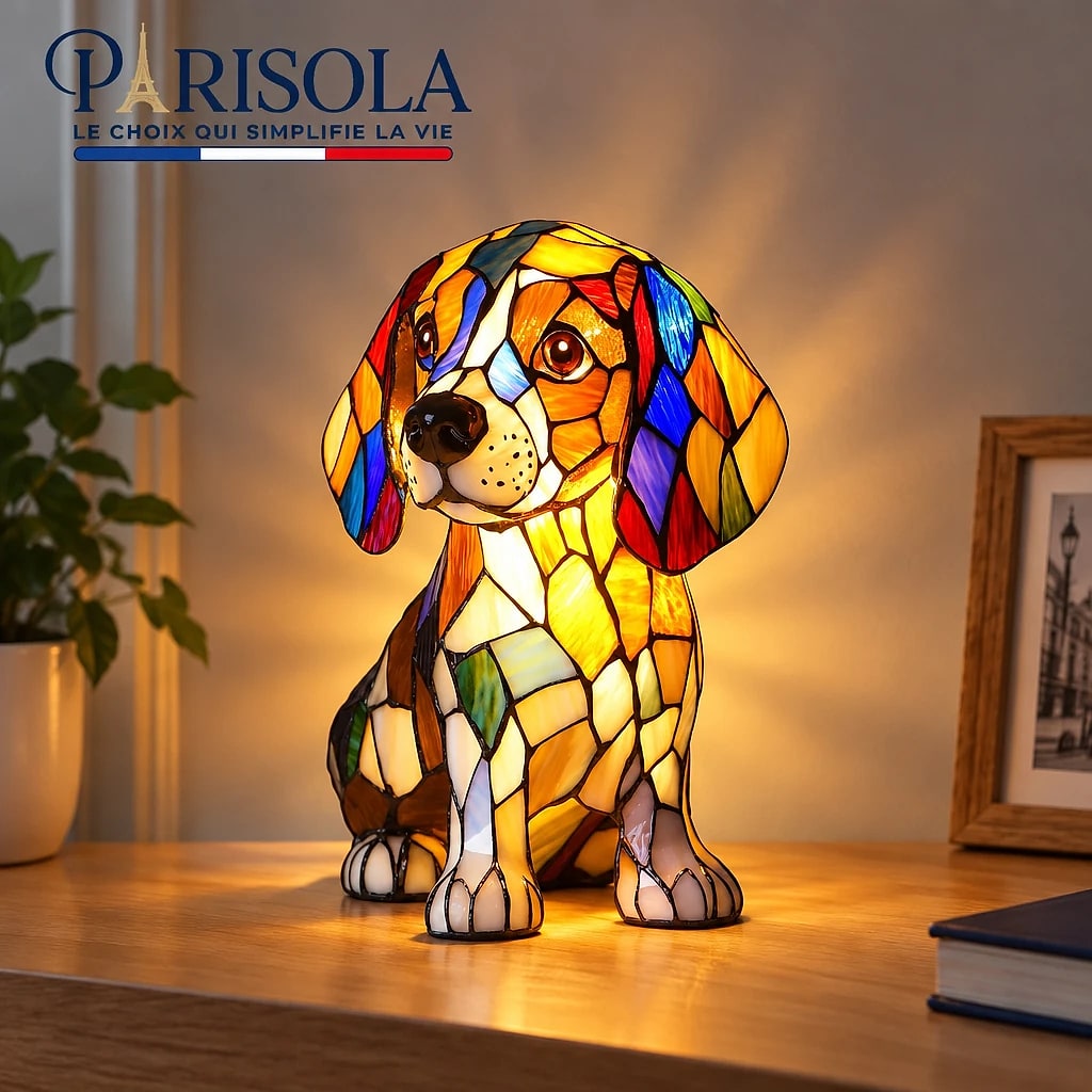Veilleuse Chien Design Vitrail USB