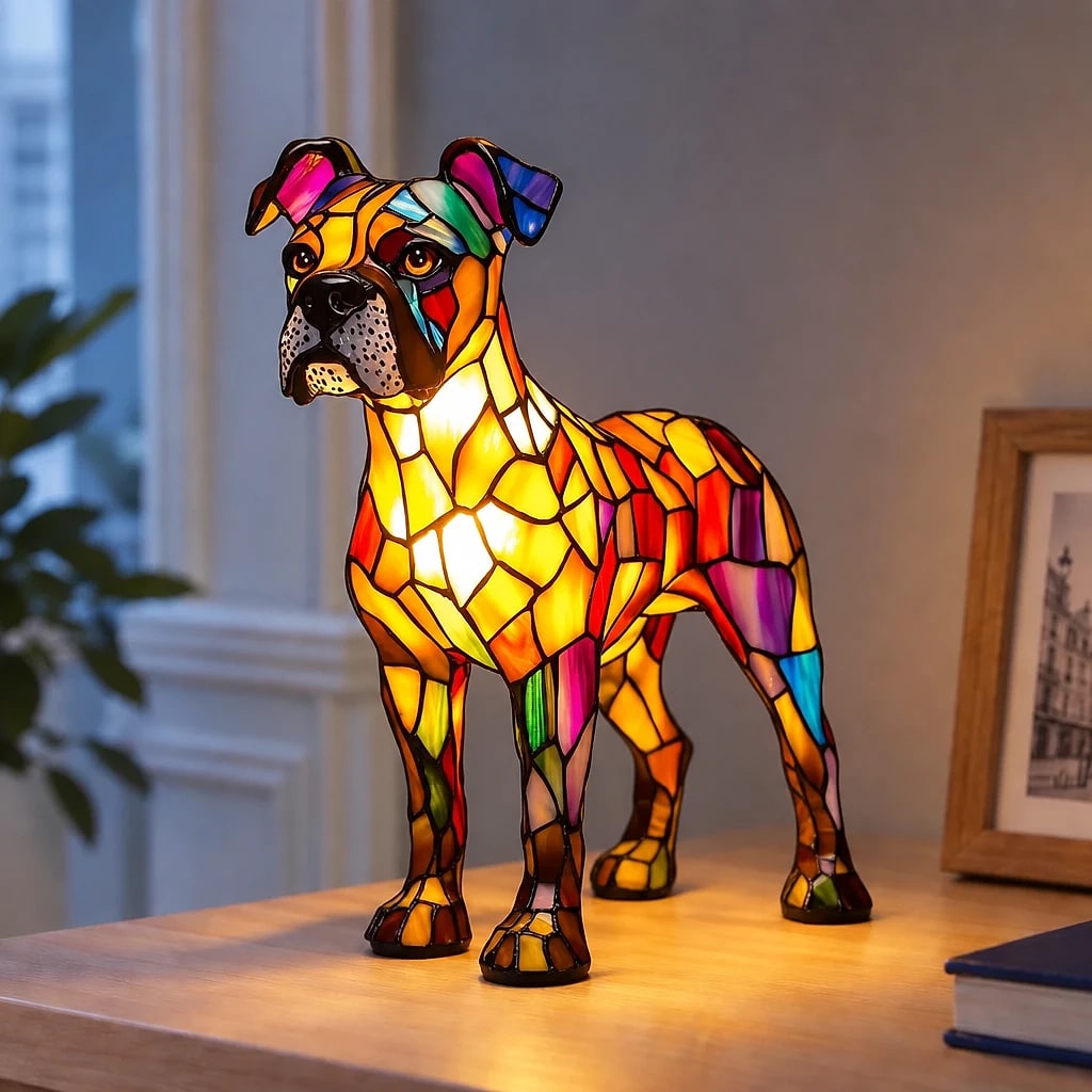 Veilleuse Chien Design Vitrail USB