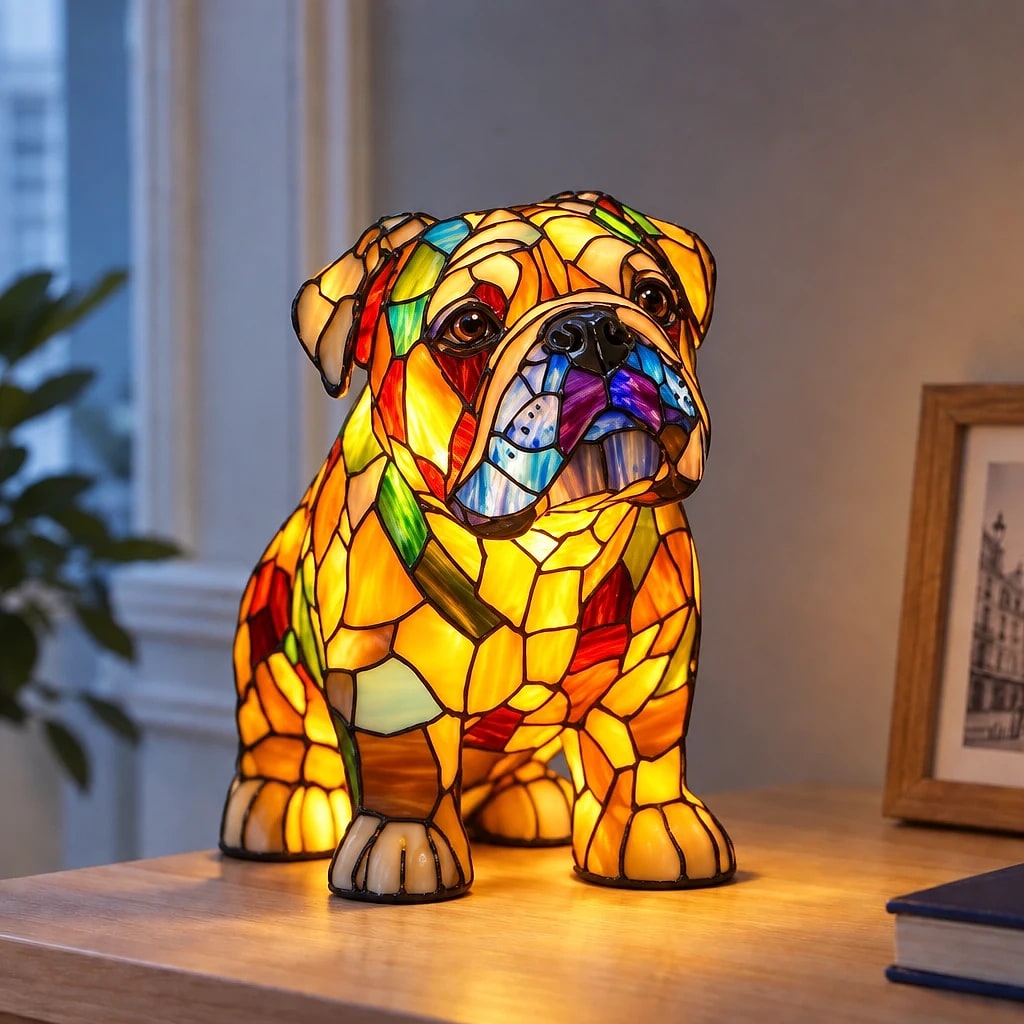 Veilleuse Chien Design Vitrail USB