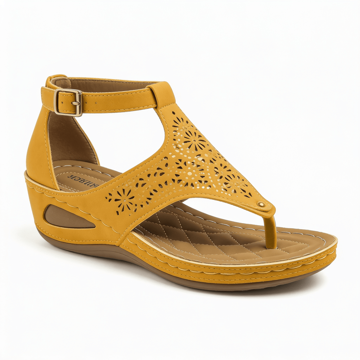 Women's Yellow Compensated Sandals Airy Upper – fond blanc