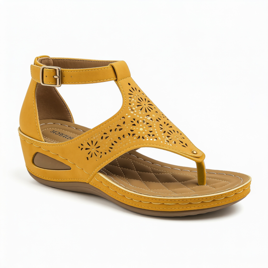Women's Yellow Compensated Sandals Airy Upper – fond blanc