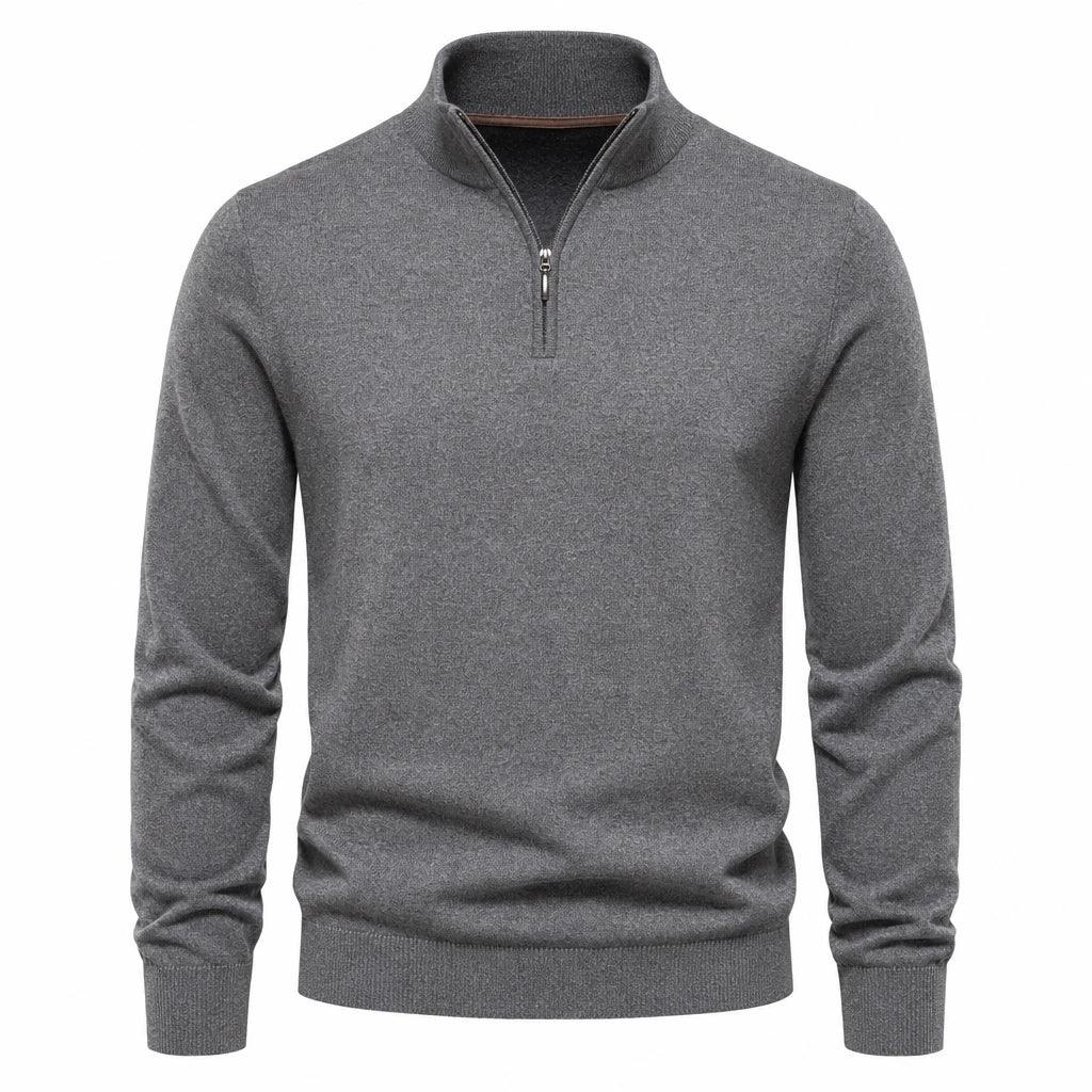 Pull zippé homme col montant confort chaud