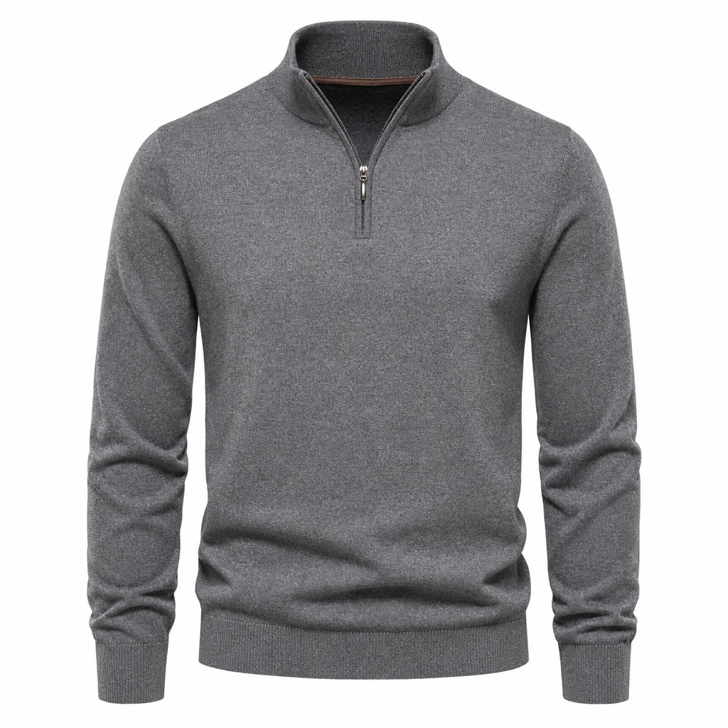 Pull zippé homme col montant confort chaud