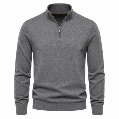 Pull zippé homme col montant confort chaud