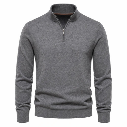 Pull zippé homme col montant confort chaud
