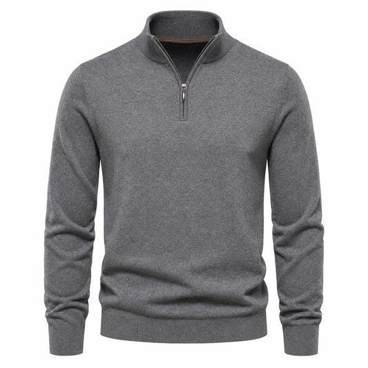 Pull zippé homme col montant confort chaud