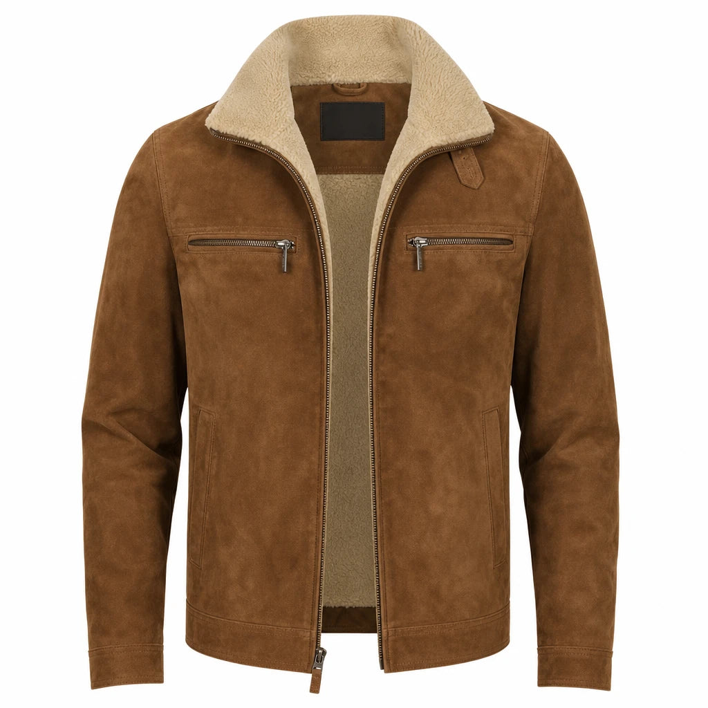 Veste homme suède douce froide coupe classique