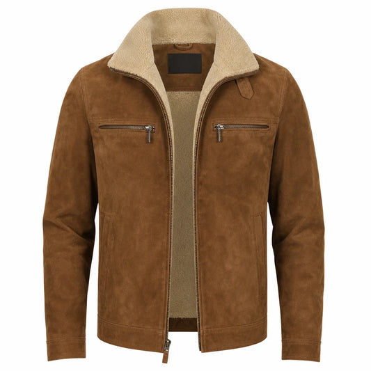 Veste homme suède douce froide coupe classique