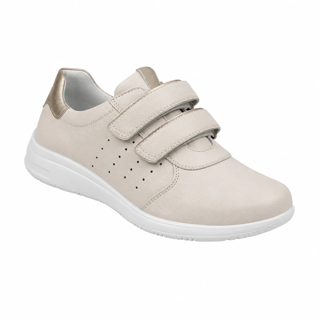 Chaussures femme cuir synthétique semelle caoutchouc fermeture ajustable