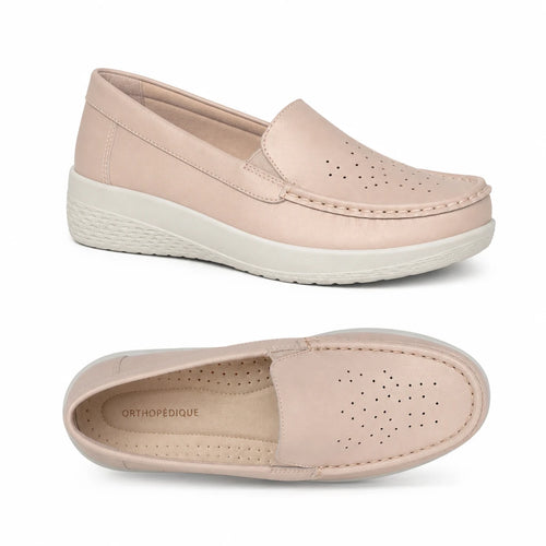 Mocassin orthopédique femme cuir synthétique semelle EVA slip-on