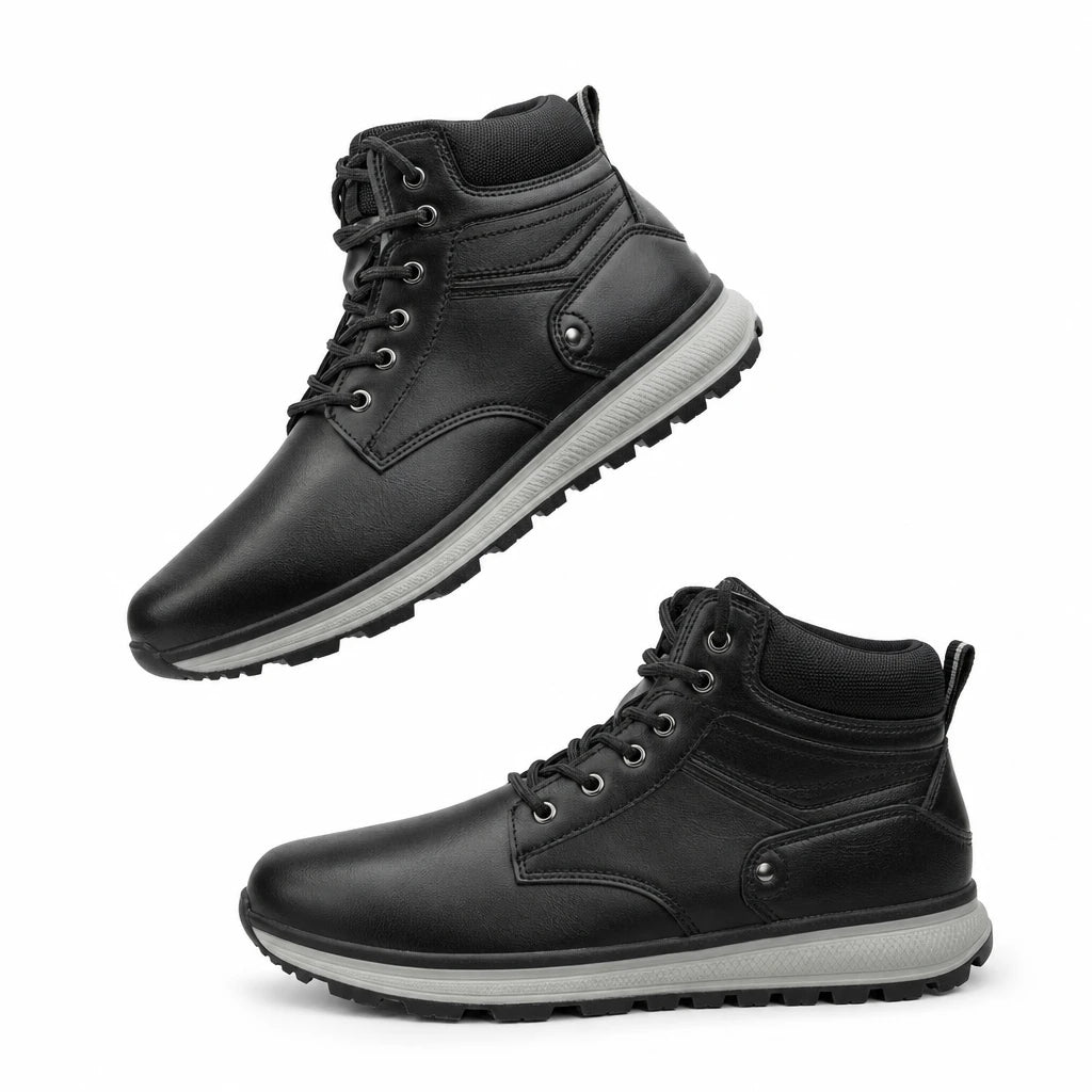 Bottes homme mi-montantes cuir synthétique semelle EVA caoutchouc