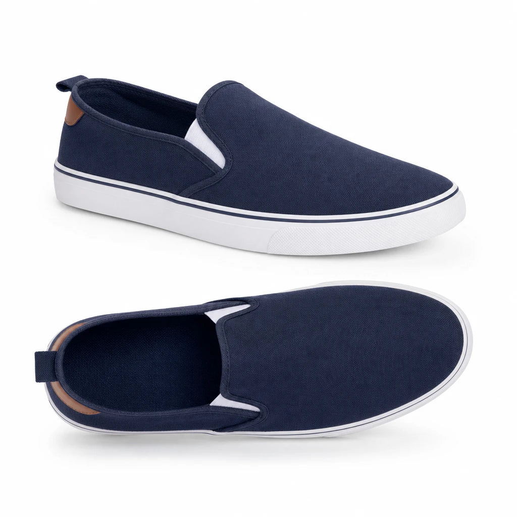 Baskets slip-on homme toile semelle EVA caoutchouc sans lacets